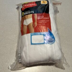 Hanes men's 9 Pack tagless briefs soft , breathable comfort flex waistband White